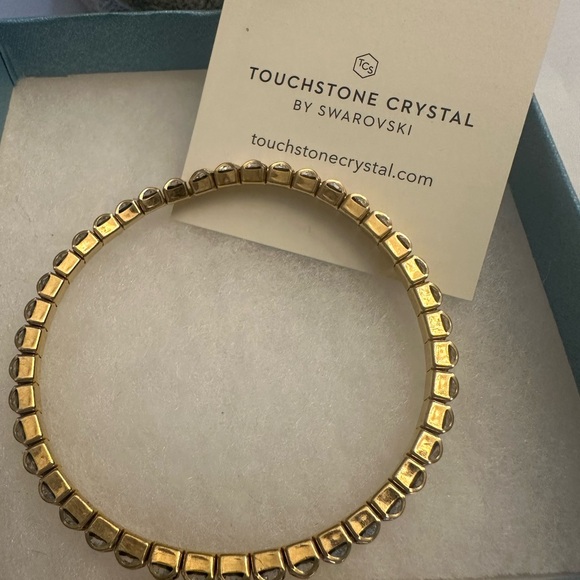 Touchstone Crystal Gold Bracelet with Silver Accents - Picture 1 of 3